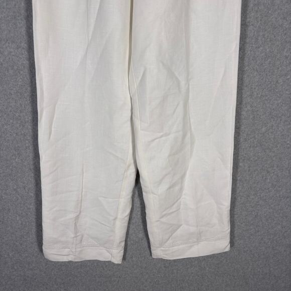 Emma James Linen Pants 10P Baggy Lined Trouser Eyelet Grandma Classic Nautical - Picture 3 of 13